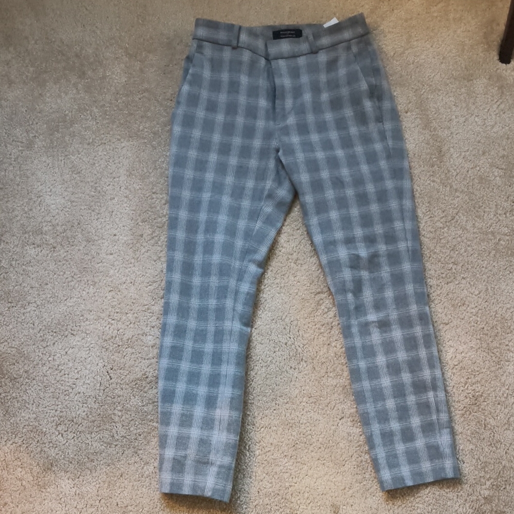 Gray Checkered Banana Republic Pants